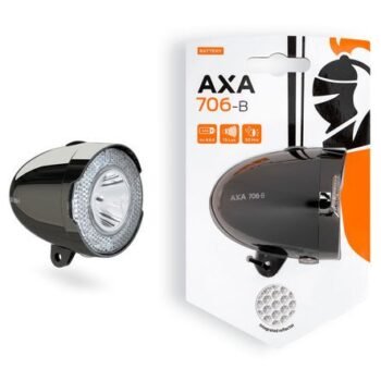 Axa Koplamp 706 15 Lux Batterij Dark Chrome