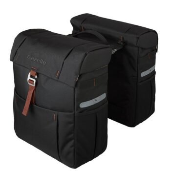 Gazelle Dubbele Fietstas Met MIK Adapter Zwart/bruin 37 Liter