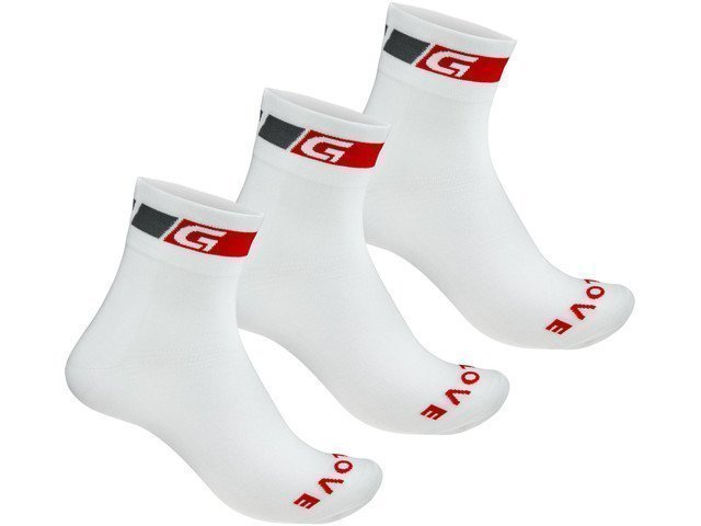 GripGrab Classic Regular Cut Sock 3PACK White 38-41 S