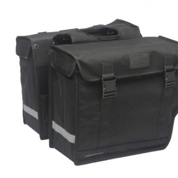 New Looxs Dubbele Fietstas Canvas Hybride Zwart 46L