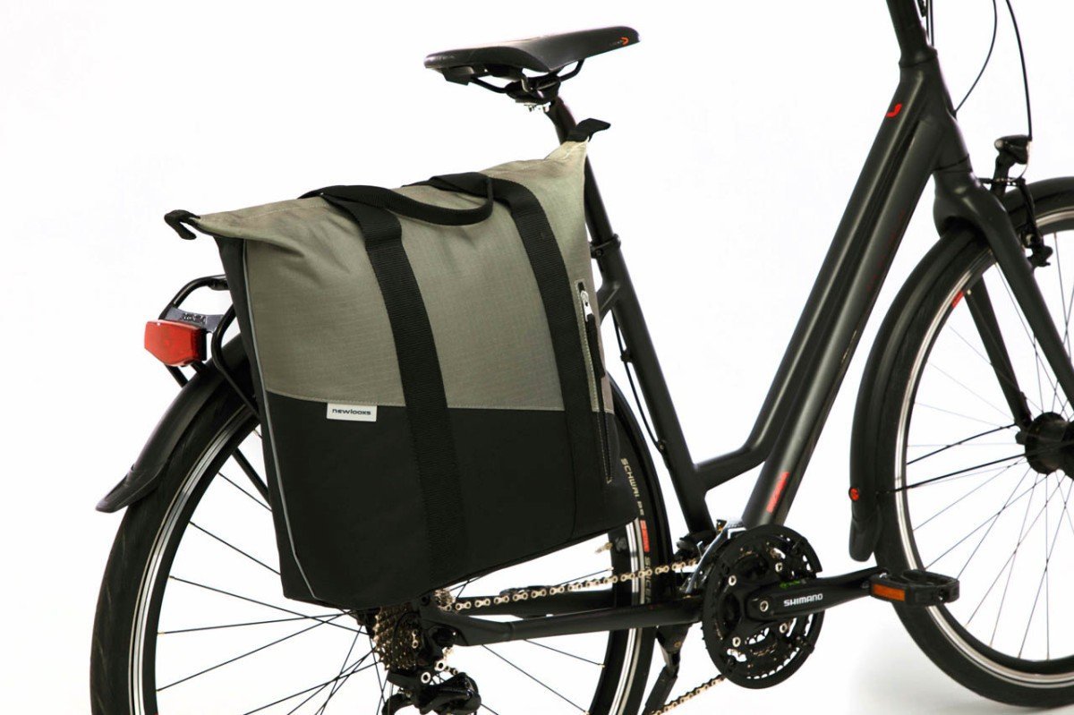 New Looxs Enkele Fietstas Oslo Shopper Kota Black Green 24L - Afbeelding 3