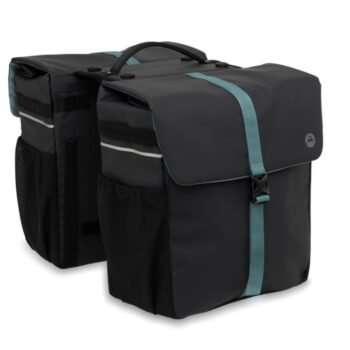 Gazelle Dubbele Tas Pannier Black Green Mik 39L