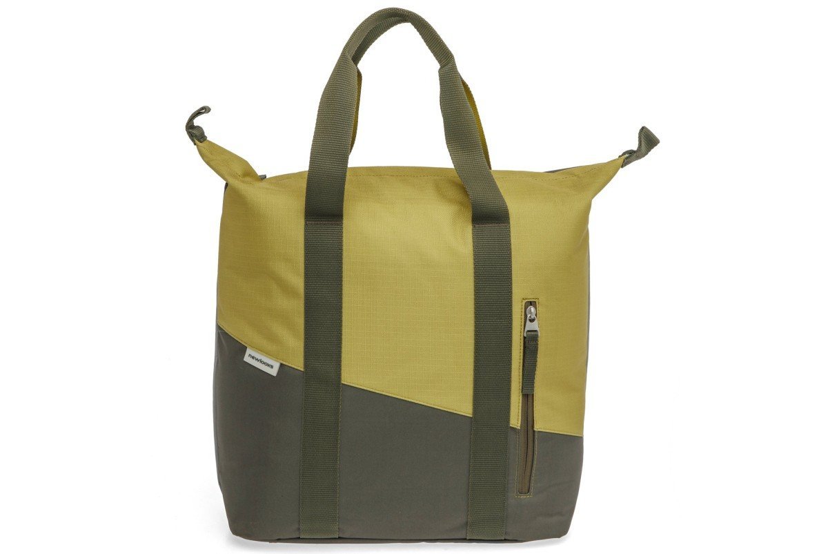 New Looxs Enkele Fietstas Oslo Shopper Kota Olijfgroen Geel 24L - Afbeelding 2